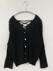 カーディガン/ボレロ ブラック 無地 ミドル丈 長袖