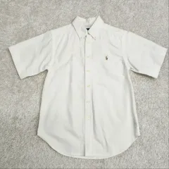 ポロラルフローレン キッズ 半袖シャツ Oxford 白 M
