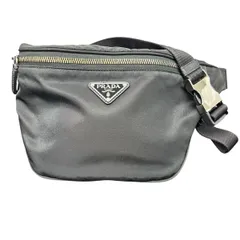 PRADA 極美品 プラダ RE-NYLON リナイロン ボディバッグ ウエストバッグ テスート ナイロン 2VL033 ブラック トライアングルロゴ 三角プレート ロゴプレート クロスボディ ヒップバッグ Aランク 鑑定済 中古 プラダバッグ