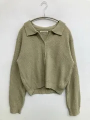 E hyphen world gallery peace イーハイフンワールドギャラリーピース カーディガン/ボレロ F ライトグリーン ニット 無地 ショート丈 長袖 ミドル丈