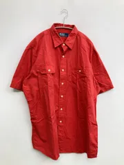 Polo by Ralph Lauren ポロバイラルフローレン シャツ/ブラウス XL レッド 無地 ミドル丈 半袖 レギュラーカラー
