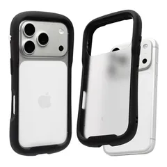 【新品】 iFace Reflection Frost iPhone 17 Pro ケース クリア 強化ガラス(ブラック)【指紋が目立ちにくい 黄変防止 すりガラス 半透明 曇りガラス アイフェイス アイフォン17プロ iphone17pro 用 カバー  0