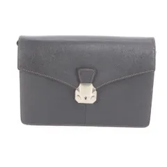 極美品 ダンヒル レザー セカンドバッグ クラッチ ポーチ 通勤 ビジネス ブラウン 茶色 シルバー 金具 メンズ EEE DM23-7【中古】