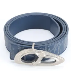 極美品 クリスチャンディオール オブリーク CD バックル ロゴ シルバー 金具 レザー ベルト リバーシブル メンズ RUE DO31-6【中古】