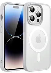 ★JETech iPhone14ProMax 6.7インチ用 (14 Pro Max) マグネット ケース MagSafeに対応 半透明のマット背面 薄型 耐衝撃 カバー (グレー)