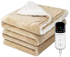 新品 KOCEEY 電気毛布 掛け敷き兼用 188×130cm【大きいサイズ＆フランネル＋起毛】電気ブランケット 電気ひざ掛け 3分速暖 恒温加熱 ダニ退治 7段階温度調整 6段階切タイマー ふわふわ 暖房器具 省エネ 自動電源オフ 過熱保護 丸洗い可 厚手生