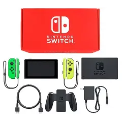 【中古】ニンテンドースイッチハード Nintendo Switch本体 カラーカスタマイズ /Joy-Con(L)ネオングリーン(R)ネオンイエロー/Joy-Conストラップ(L)ネオングリーン(R)ネオンイエロー