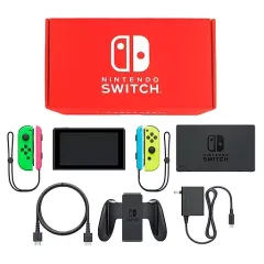 【中古】ニンテンドースイッチハード Nintendo Switch本体 カラーカスタマイズ /Joy-Con(L)ネオングリーン(R)ネオンイエロー/Joy-Conストラップ：ネオンピンク/ネオンブルー
