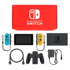 【中古】ニンテンドースイッチハード Nintendo Switch本体 カラーカスタマイズ [2019年8月モデル]/Joy-Con(L)ネオンブルー(R)ネオンオレンジ/Joy-Conストラップ：ブラック
