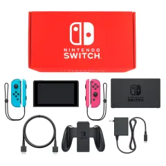 【中古】ニンテンドースイッチハード Nintendo Switch本体 カラーカスタマイズ /Joy-Con(L)ネオンブルー(R)ネオンピンク/Joy-Conストラップ：ネオンブルー/ネオンピンク