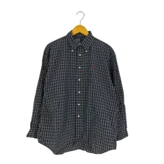 ポロバイラルフローレン Polo by RALPH LAUREN 90s BLAIRE ポニー刺繍 チェック柄 ボタンダウン 長袖シャツ メンズ import：M 