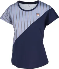 フィラ FILA テニス ゲームシャツ レディース ウィメンズ 女性 大人 半袖 Tシャツ トップス ウェア ロゴ アーカイブモデル 切り替え 遊び心 部活動 クラブ サークル スクール  EL0229 04B パープルグレー
