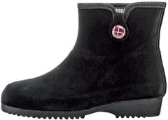 新品 [ミツウマ] レインシューズ 長靴 エメロード 防寒 防水 防滑 軽量 スパイクピン セラミックソール スエード 調 ファッション スパイクピンソール ブーツ 雪道 スノーブーツ レディース 黒 23.0 cm