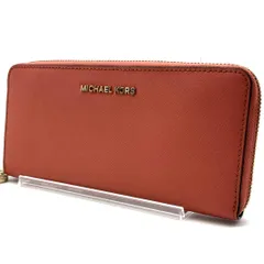 MICHAEL KORS マイケルコース MKロゴ PVC ラウンドファスナー 長財布 ピンクベージュ ゴールド金具 ハートチャーム ロングウォレット レディース財布 大容量 カード収納