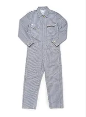 新品 Leeユニオンオール ホワイト×ブルー M