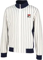 フィラ FILA テニス トラックジャケット メンズ 男性 大人 長袖 アウター 上着 ジャージ トップス ウェア ロゴ ストライプ 部活 クラブ サークル スクール 練習 トレーニング  EM0269 34Z アイボリー