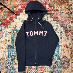 トミーヒルフィガー ネイビー フードジップアップ