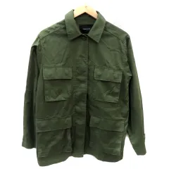 シンプリシテェ SIMPLICITE ワークジャケット ミリタリージャケット ミドル丈 薄手 カーキ /SF1