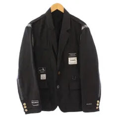 アンダーカバー UNDERCOVER ウェザーネームコラージュインサイドアウトテーラードジャケット アウター シングル 背抜き ウール 麻 リネン混 2 黒 ブラック UC1D4105 /BBのサムネイル