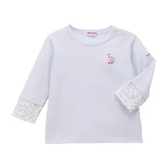 新品 [ミキハウス] 長袖Ｔシャツ くま うさぎ 男の子 女の子 ベビー キッズ 子供服 ワンポイント 通園 通学 10-5263-140 90cm サックス