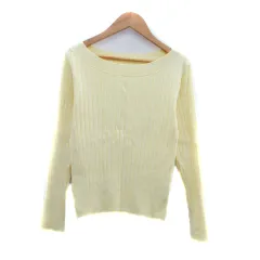ロペピクニック ROPE Picnic リブニット カットソー ラウンドネック 長袖 38 M 黄色 イエロー /HO19