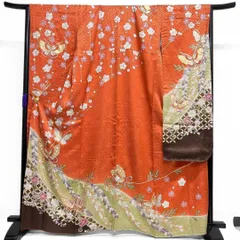 金彩　絞り　振袖　身丈166　裄68　辻ヶ花　蝶　正絹　着物　022b p