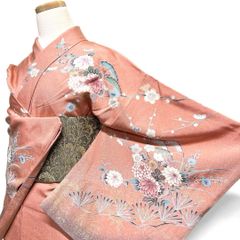 ベージュ 友禅 4点 フルセット 訪問着 入学式 卒業式 入園式 春 秋 冬 ピンク 友禅 4点 フルセット 訪問着 入学式 卒業式 入園式 春 秋 冬