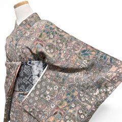正絹 単衣 小紋 辻ヶ花調四季花 - メルカリ