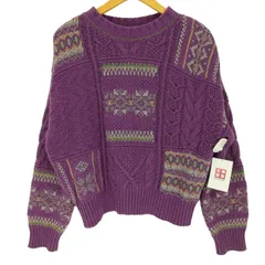 リリーブラウン Lily Brown パッチワークニットプルオーバー セーター レディース  F