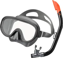 リーフツアラー Reef Tourer マリン シリコーン製マスク&弁付きWガードシュノーケル 大人用2点セット  RC0117 GMBK ガンメタブラック