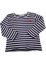 PLAY コムデギャルソン ボーダー長袖Tシャツ ハート キッズ レディース対応 色あせあり