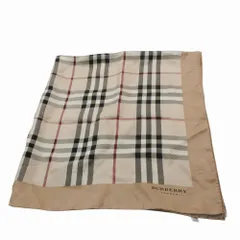 BURBERRY LONDON バーバリーロンドン ノバチェック柄 シルク100% スカーフ ベージュ 85×85cm レディース 【中古】のサムネイル