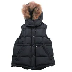 STAMMBAUM シュタンバーム ダウンベスト ノースリーブ ジャケット ブルゾン ファー付き XS ブラック レディース 【中古】