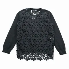 DOLCE&GABBANA ドルチェアンドガッバーナ FG082K フラワーレース ニット セーター プルオーバートップス 長袖 グレー 36 S 【中古】