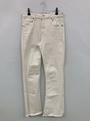 ZARA ザラ デニムパンツ EUR 36 ホワイト フルレングス 無地 フレア・ブーツカット スタンダード ハイウエスト リジッド・ワンウォッシュ