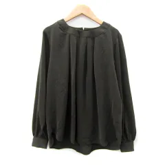 グローブ grove ブラウス シャツ 長袖 クルーネック 無地 プルオーバー M カーキ /SY29