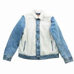 Levis リーバイス ボアデニムジャケット 6ボタン アウター Gジャン 長袖  77379-0000 L インディゴ ホワイト メンズ 【中古】
