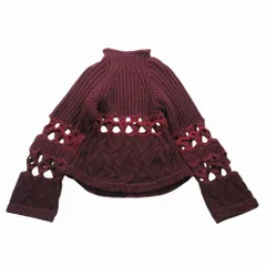 Mame Kurogouchi マメクロゴウチ Basket Pattern Combination Knitted Pullover ハイネック コンビネーション ニット2 Ｍ 【中古】