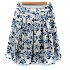 アリスバーリー Aylesbury フレアスカート ミモレ丈 花柄 11 マルチカラー オフホワイト 青 ブルー /SM27