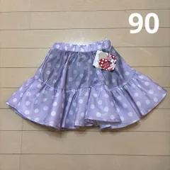 リトシー ディズニー ミニーマウス スカート スカパン 紫 パープル 水玉 90
