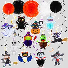 幽霊 カボチャ 装飾品 パーティーグッズ ペーパーファン ガーランド ハニカムボール デコレーション ハロウィン ハロウィン 飾り付けセット 立体 飾り JANLOFO