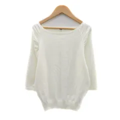 ナチュラルビューティーベーシック NATURAL BEAUTY BASIC ニット カットソー 七分袖 M オフホワイト /YK32