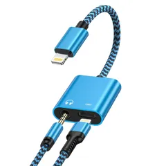 イヤホンジャック Lightning 3.5mm Hi-Fi音質 変換ケーブル 音楽+充電 ライトニング 2イン1 イヤホン変換アダプター 急速充電/音楽再生 イヤホン変換アダプタ 高耐久ナイロン iPhone iPhone 14/13/12/11/SE/XS
