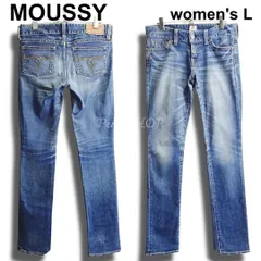 moussy　マウジー　W80cm / W27 / L　スキニーデニム　ストレッチ　イエローステッチ　インディゴ　レディース