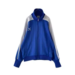 90s　PUMA　プーマ　トラックジャケット　刺繍ロゴ　ワンポイント　ストライプ　ハイネック　ヒットユニオン　ロングリブ　ジャージ