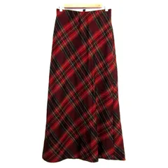 ローラアシュレイ ロングスカート チェック柄 ウール100% ブランド ボトムス 赤 レディース USA6サイズ レッド Laura Ashley 【中古】のサムネイル
