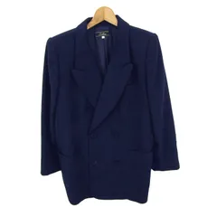 レリアン ステンカラーコート 大きいサイズ ウール混 ブランド アウター レディース 13+サイズ ネイビー Leilian 【中古】