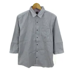 タケオキクチ 長袖シャツ 7分袖 ストライプ柄 ブランド トップス 日本製 黒 白 メンズ 3サイズ ブラック×ホワイト TAKEO KIKUCHI 【中古】