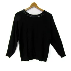 グローブ ニット セーター 長袖 未使用 アンゴラ混 トップス 黒 レディース Mサイズ ブラック grove