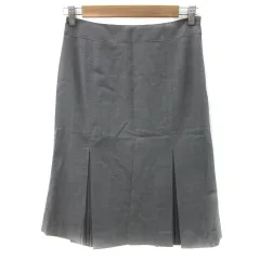アイシービー iCB ボックスプリーツスカート ミモレ丈 無地 7 グレー /YS8